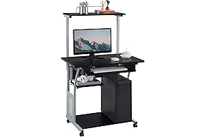 Rockpoint Axess Computer Desk with Keyboard Tray - The Perfect Workstation for...