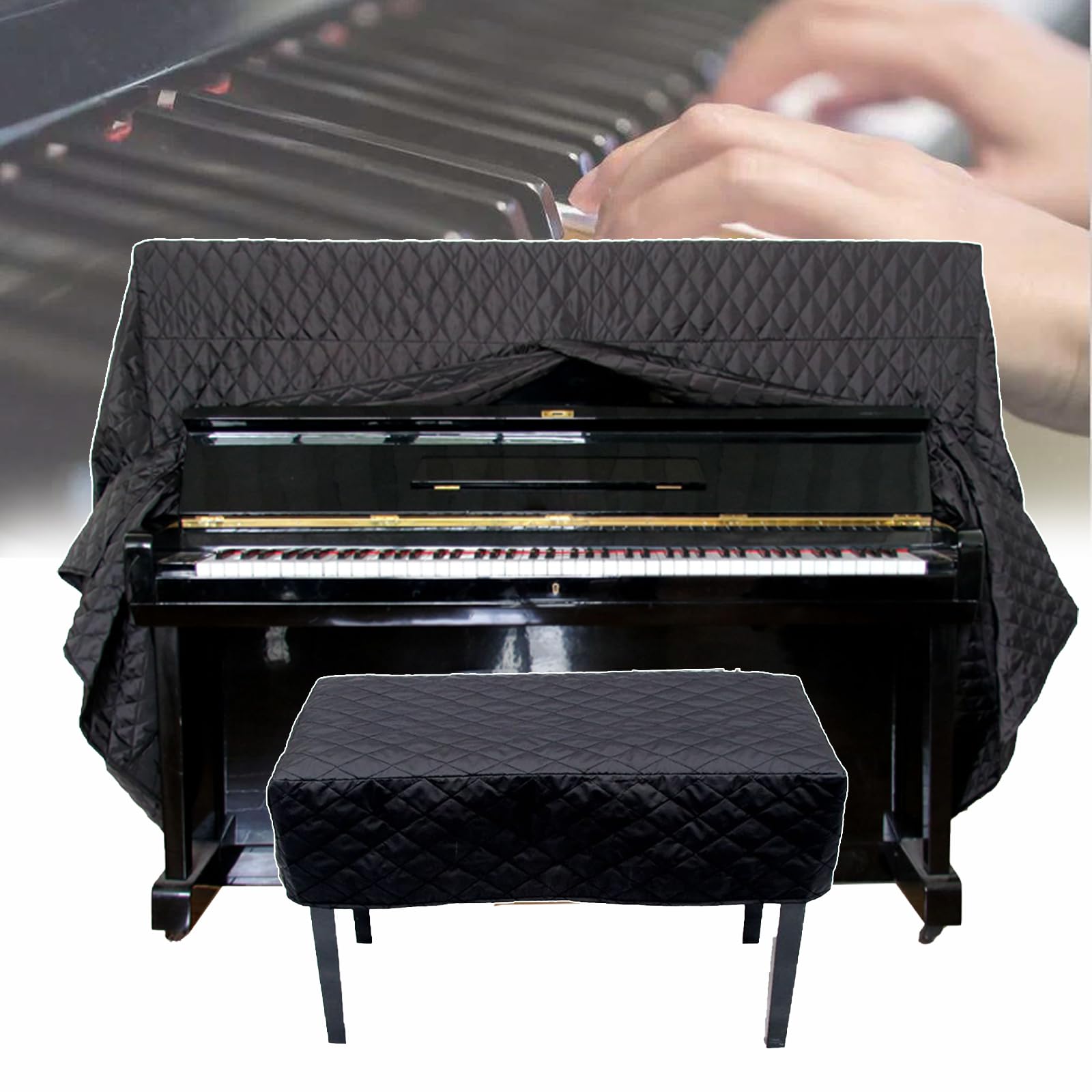 Housse piano verticale anti-poussière en nylon lavable pour simplifier l'entretien