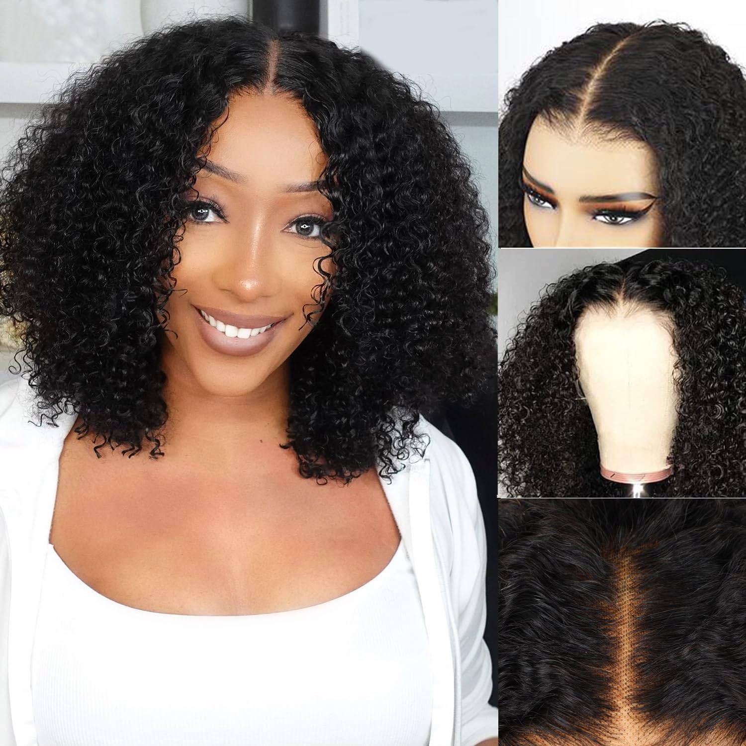 cutting wig リリアン for training Kinky Curly Lace Front Wig Human Hair 16 inches Mongolian Kinky