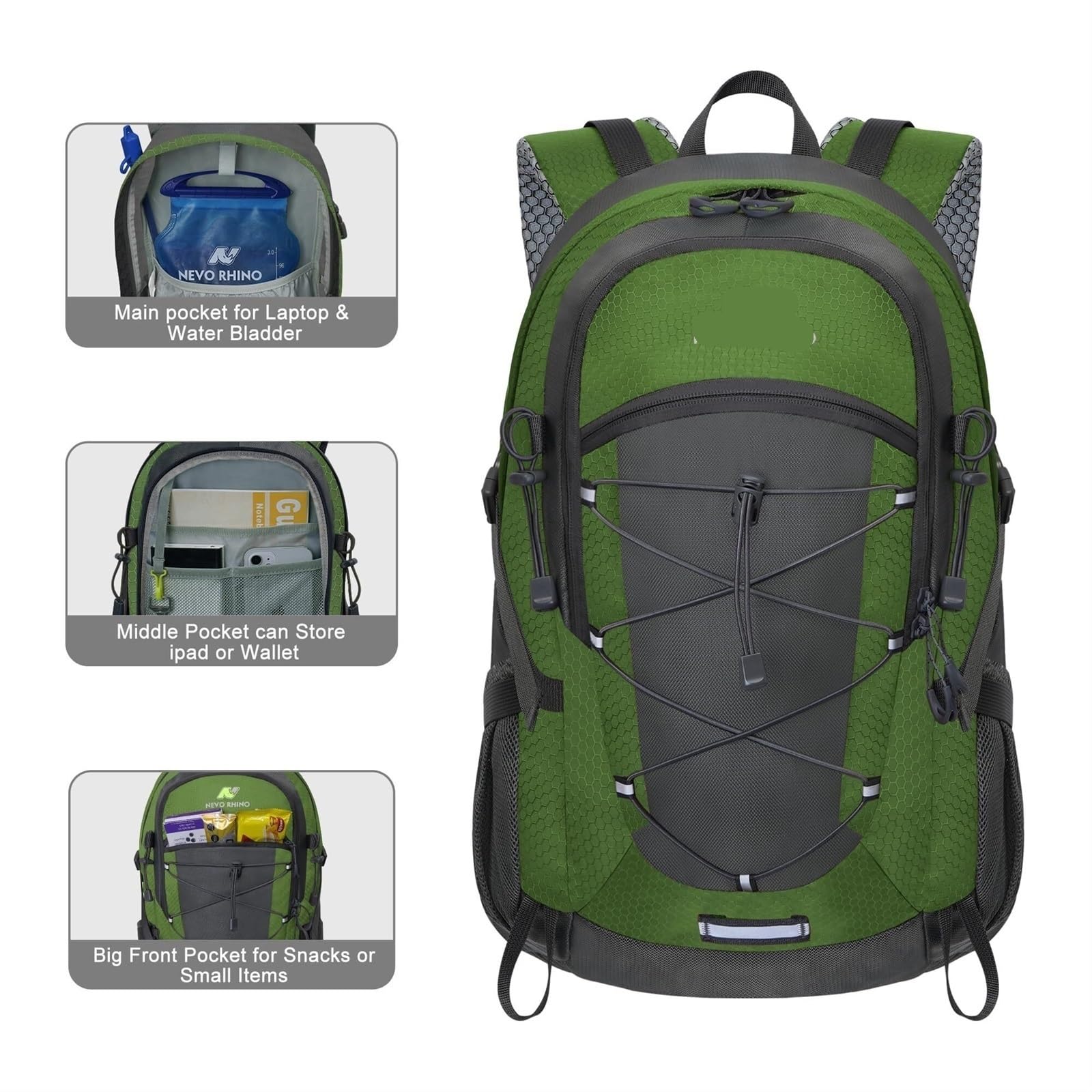 Plecak Turystyczny Plecak Trekkingowy 35L Plecak Turystyczny Outdoor Day Pack Lekki Plecak Kempingowy Dla Mężczyzn I Kobiet Torba Alpinistyczna(Green1)