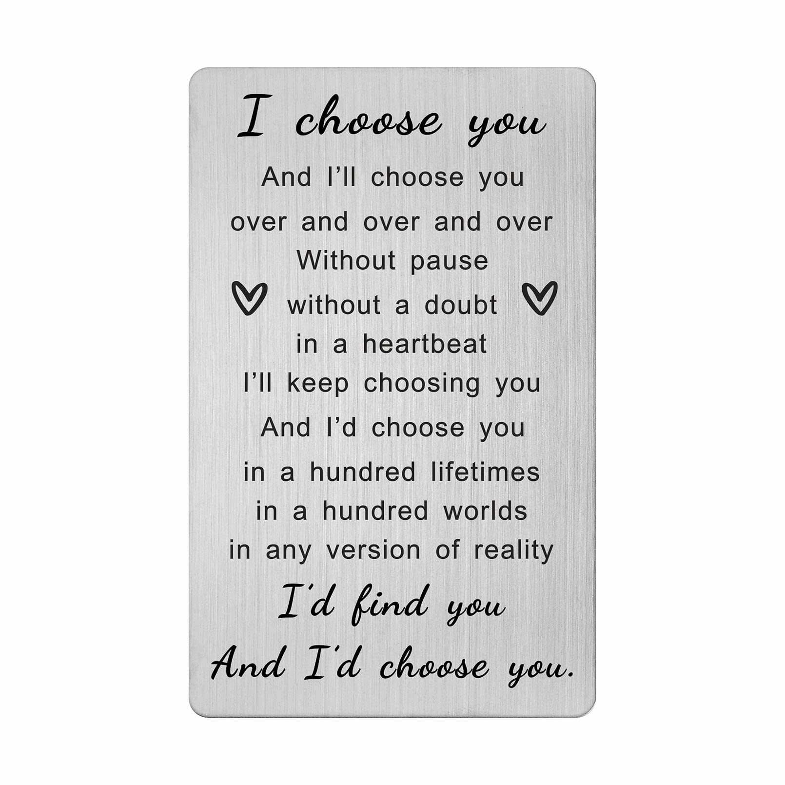 I Choose You Gifts for Him Groom Gifts from Bride on Wedding Day, Anniversary Cards for Men Husband Valentines, Anniversary
