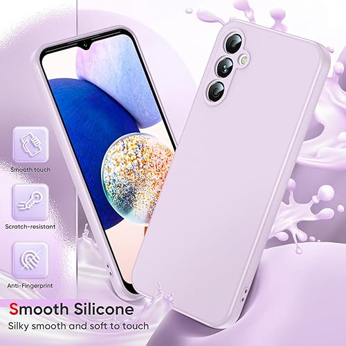 Miniatura 30 de LeYi Funda para Samsung Galaxy A14: Funda A14 5G con 2 protectores de pantalla de vidrio templado para mujeres y hombres, funda protectora delgada