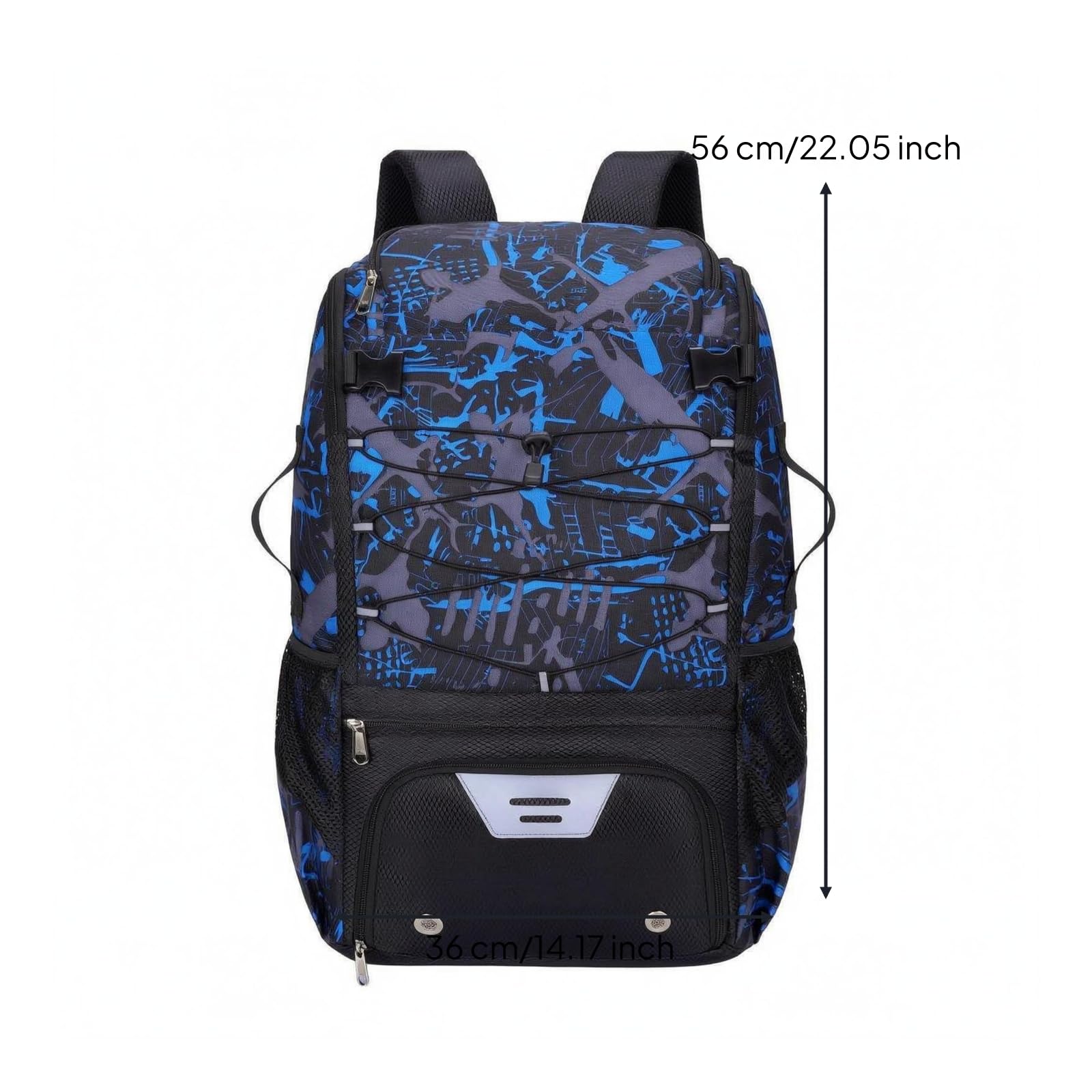 rockible Zaino Sportivo Outdoor Attrezzatura Sportiva Borsa Versatile Nylon Impermeabile Separatore Scarpe Tasche Esterne Multiuso Adatto per Sport Attività, Blu, Blu