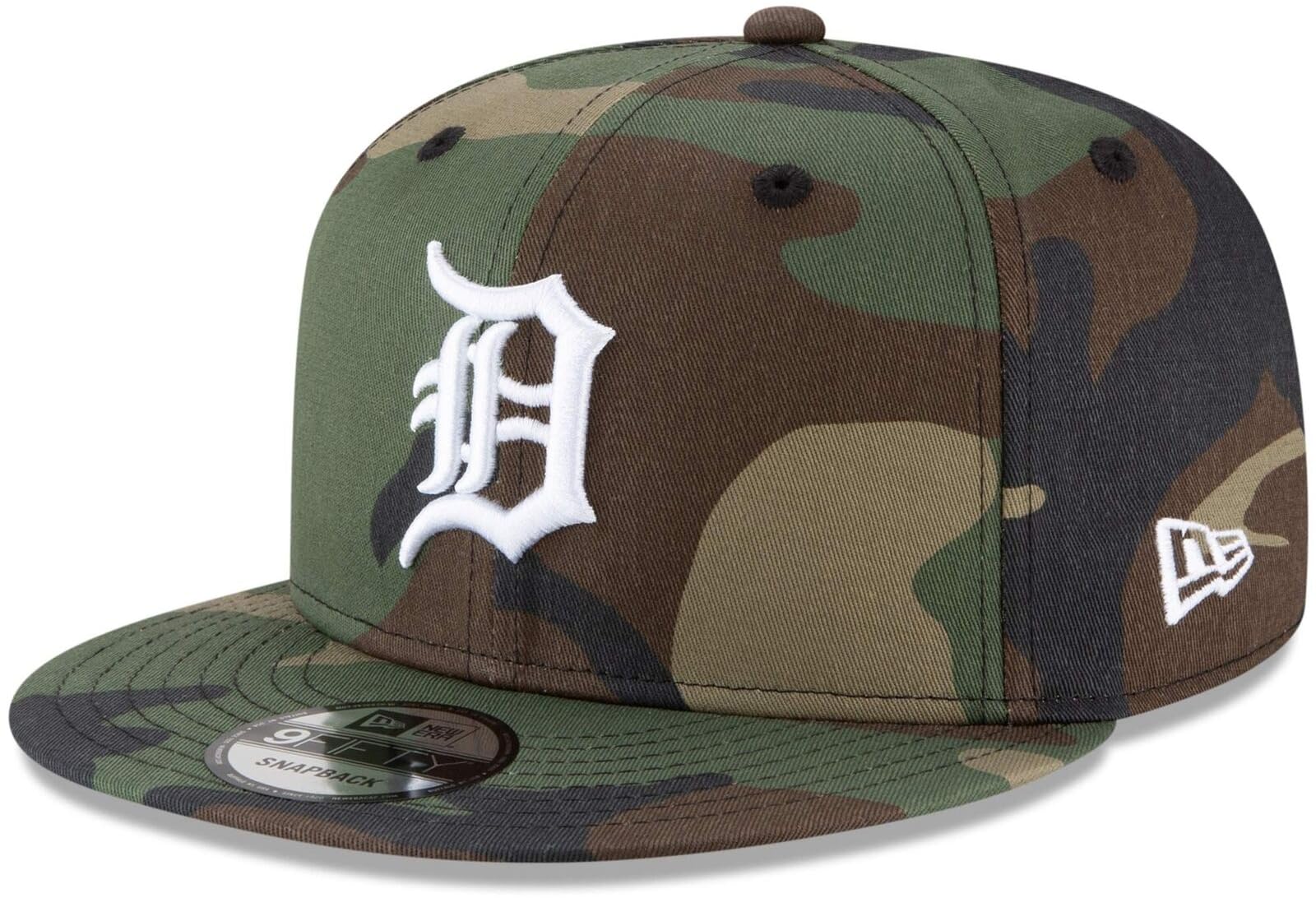 New Era Unisex-Adult MLB 9Fifty Camo Primary Logo Adjustable Snapback Hat Cap One Size Fits All, Detroit Tigers, One size