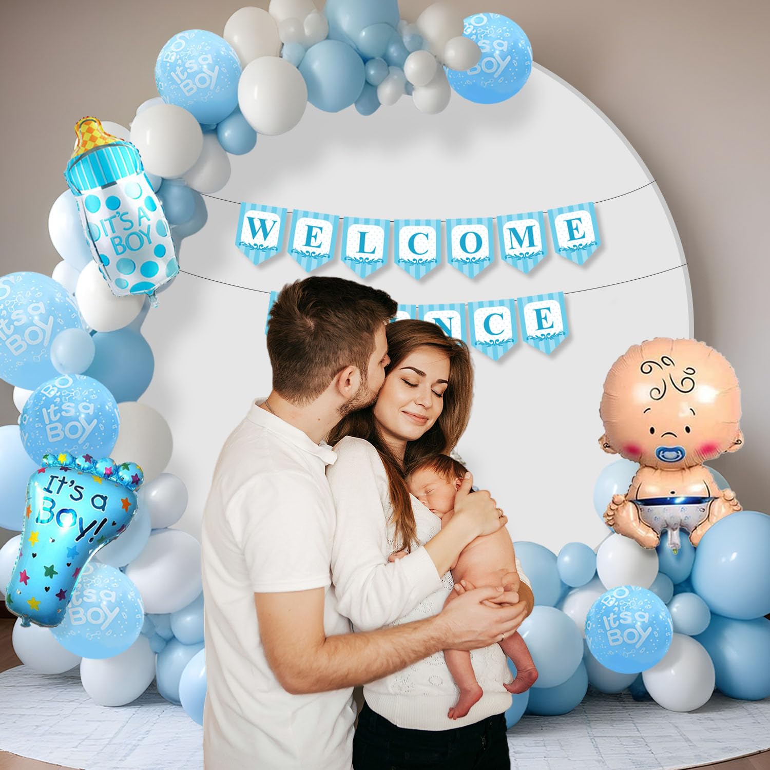 Party Propz Baby Welcome Home Decoration - 44pcs | Welcome Home Baby Decoration | Baby Shower Decoration Items | Welcome Home Decoration Kit | Welcome Prince Banner (cardstock, Foil, Cardstock) 2
