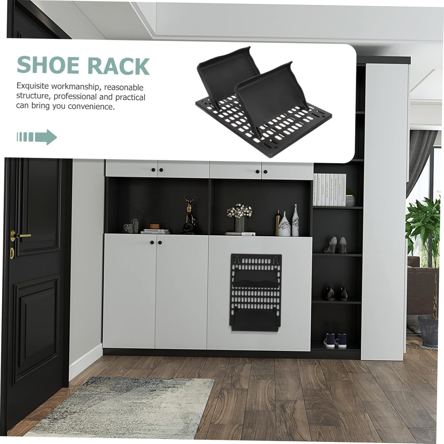 PRETYZOOM 1set Multi-Functional Shoe Storage -Mounted Organizer for Slippers Punch Installation Suitable for Moist Environments for Entryway and Bathroom