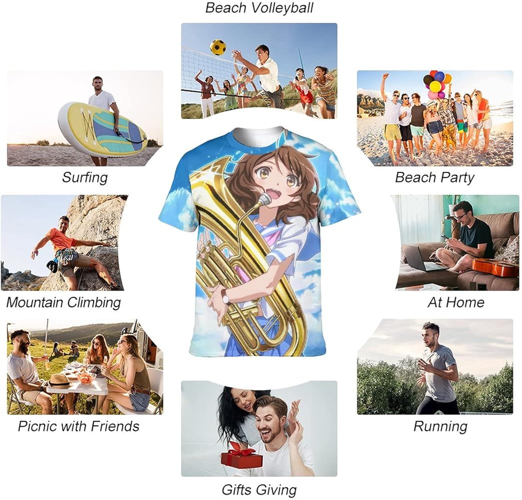 Amazon | [SPRAOI] メンズ Tシャツ 半袖 響け!ユーフォニアム 黄前