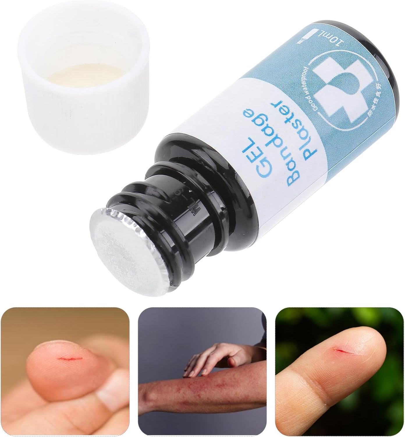 Waterproof Bandage and Abrasions, Quick-Drying Abs Adhesive Hemostasis Plaster with Brush, Protecting Wounds and Stopping Bleeding for Cooking and Swimming