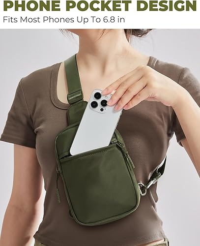 Miniatura 7 de CHOLISS Bolso bandolera pequeño para mujeres y hombres, bolsos cruzados, cangureras de moda, bolsa de pecho con correa extendida