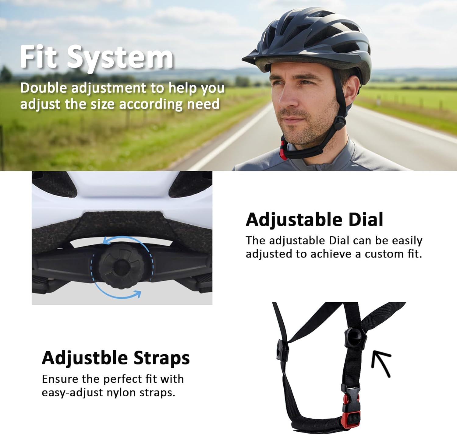 Bike Helmet for Adults Women Men Youth Kids, Lightweight Mountain Road Bicycle Cycling Helmets with Adjustable Dial & Removable Visor