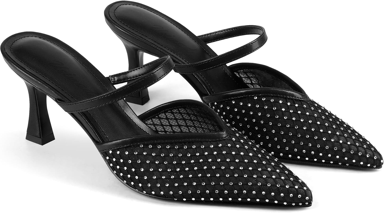 Amazon.com | USIMAD Women's Mesh High Heel Mules Pointy Toe Pumps