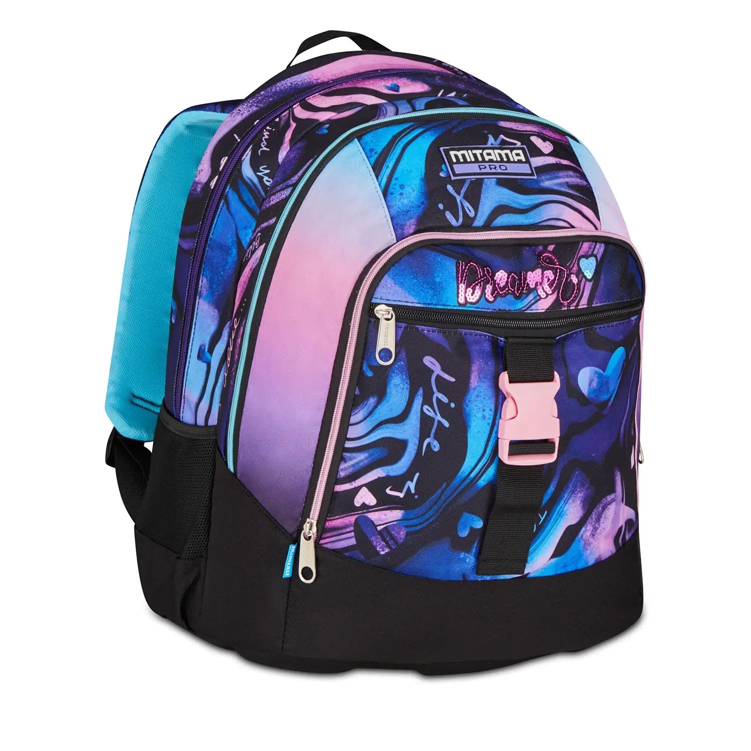 Mitama Zaino Scuola, X Plus SHINYCREW, Triplo Scomparto, Viola, Tasche Porta Borraccia,Schienale con fondo integrato, Spallacci Imbottiti, Zaino Scuola Media, Ragazza