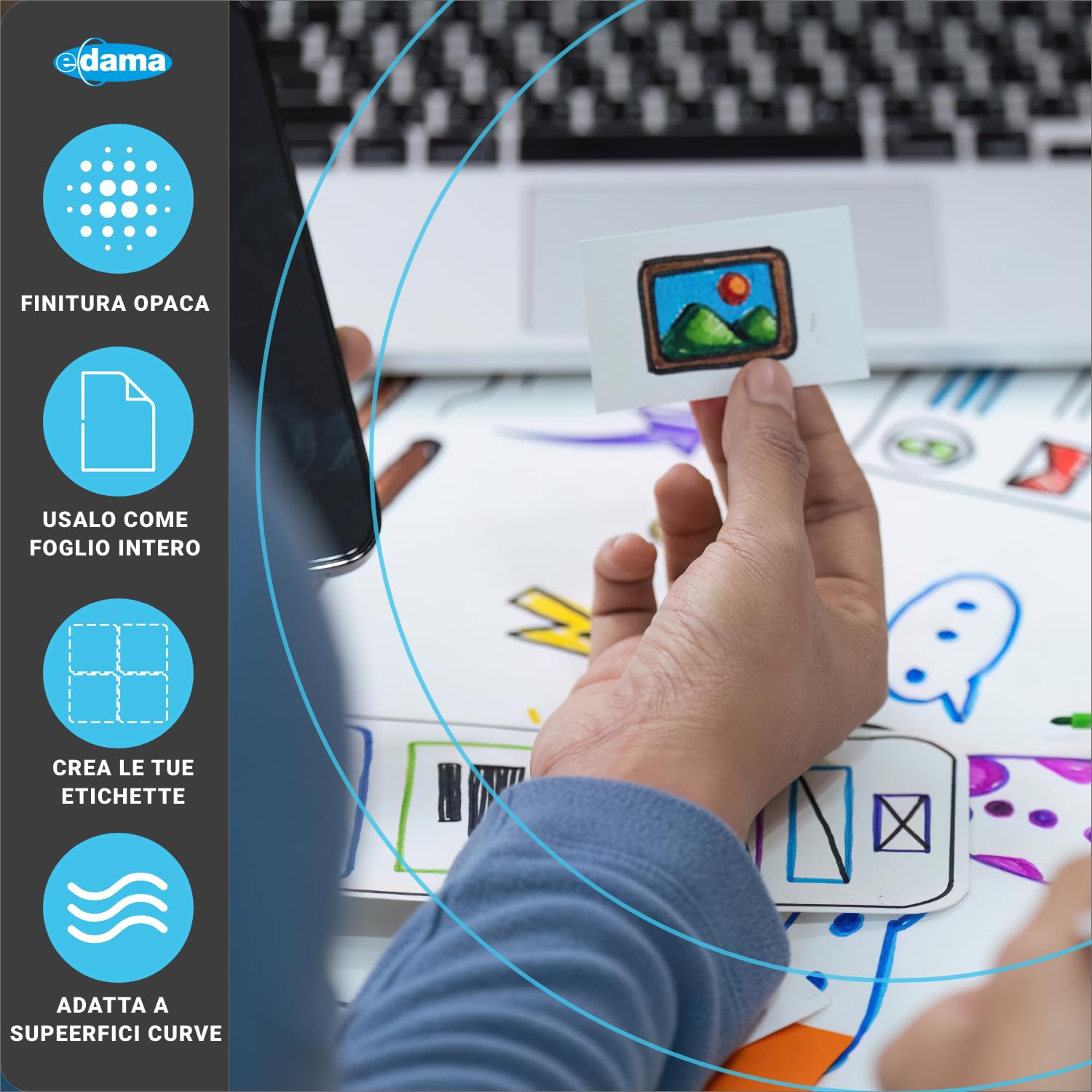 Papel fotográfico adhesivo inkjet 50 hojas A3 130 g