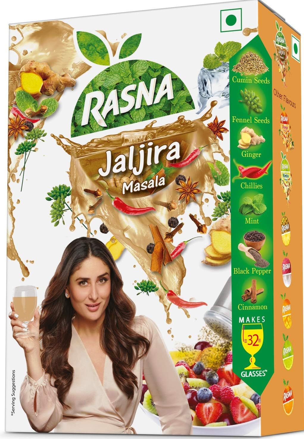Rasna Fresh Fun 32 Glass monocarton, Jaljira Masala,