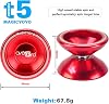 MAGICYOYO Professional Unresponsive Yoyo for Kids, Metal Yoyos for Adults, Advanced Unresponsive Yo-yo, NOT for Beginner, Magic Yoyo T5 Pro Yo Yo Ball with Glove+ Bag+ 5 Yo-Yos Strings, Red