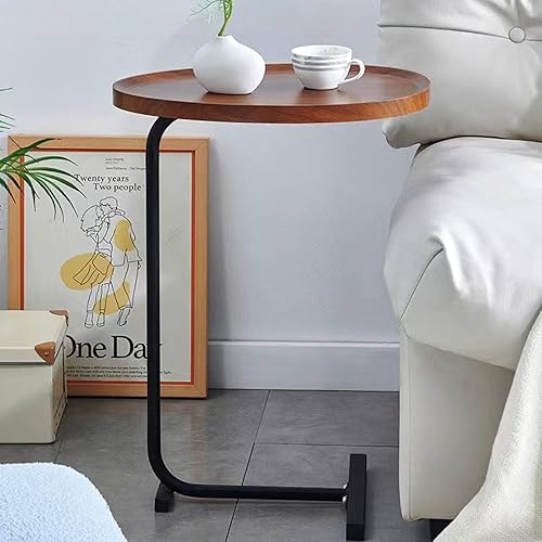 Miniatura 5 de Mesa auxiliar en forma de C de 23.62 pulgadas de alto para espacios pequeños, mesa moderna deslizante debajo del sofá para sala de estar, dormitorio