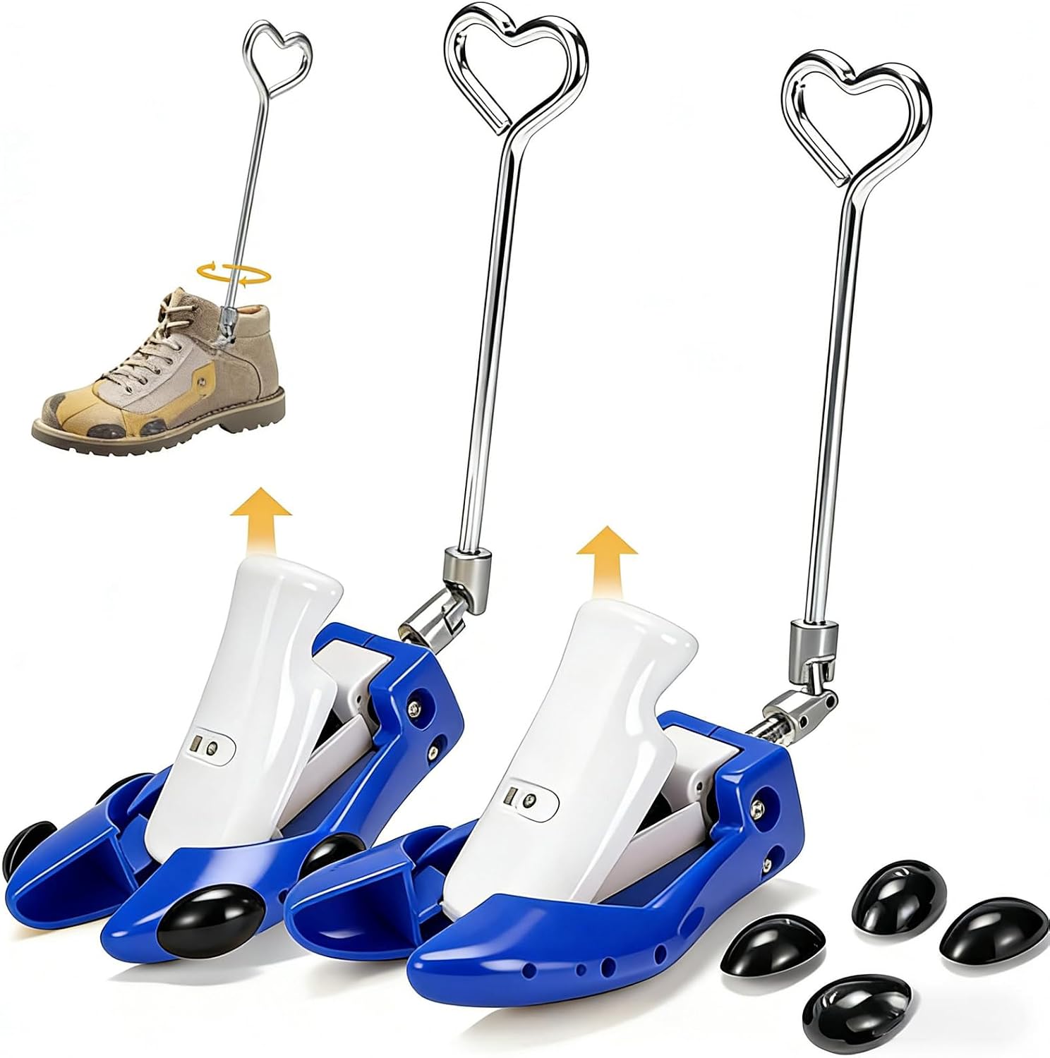 Boot Stretchers for Cowboy Boots Shoe Stretcher for Wide Feet Men Shoe Trees Adjustable Length & Width for Men Women (Blue, XL)