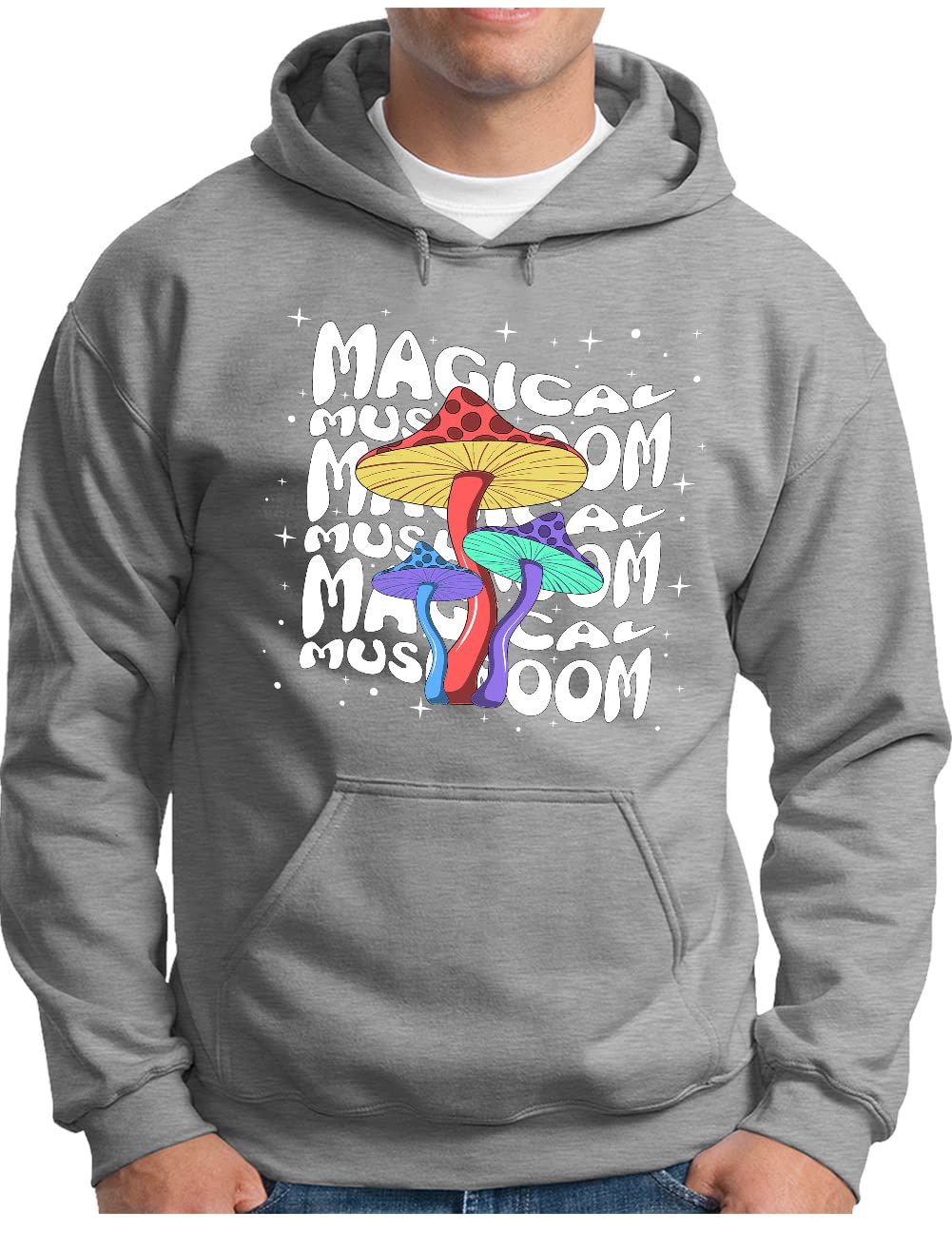 Sweat à capuche pour homme OM3 imprimé magic mushrooms pull style rave - 5