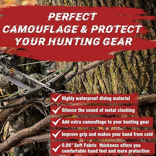 Miniatura 5 de Cinta silenciadora de camuflaje invisible, 2 rollos de cinta autoadhesiva silenciadora de tela protectora para silenciar accesorios de caza de metal