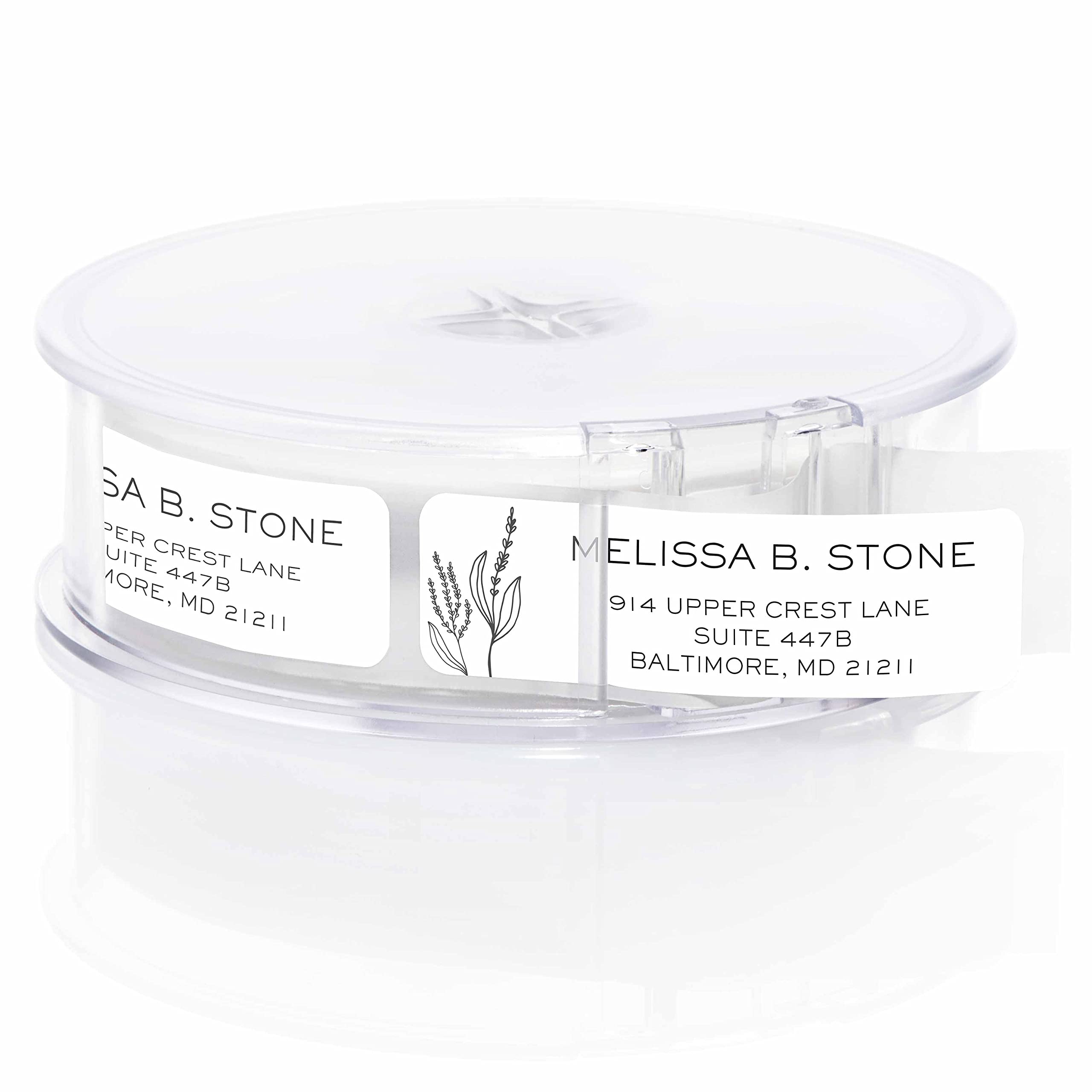 Simple Modern Flower Rolled Address Labels/Roll of 500 Floral Illustration Personalized Address Labels/Designer Return Address Stickers in Elegant