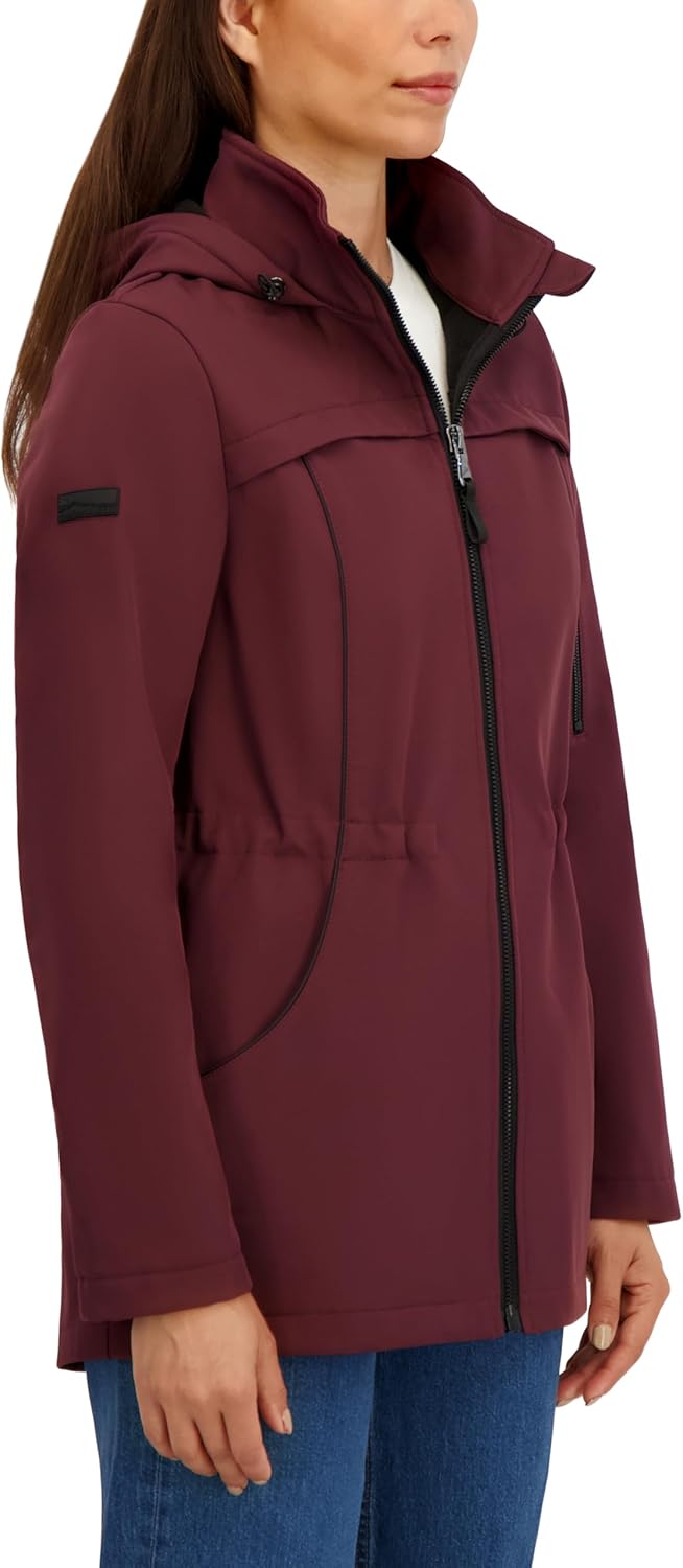 HFX Women's Softshell Jacket– 3-layer Bonded Transitional Jacket, Water-resistant, Wind-resistant, Fleece Lined