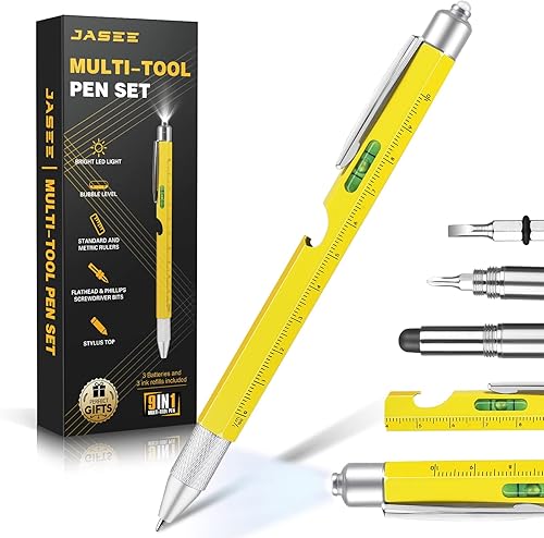 Regalos para hombres, bolígrafo multiherramienta 9 en 1, accesorios geniales para hombres y padres, regalos de cumpleaños para papá, él, novio,