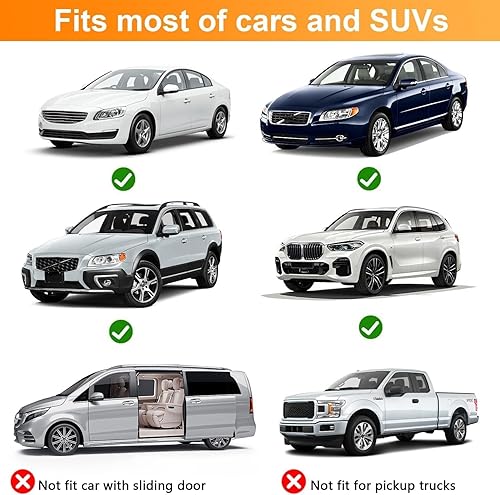 Miniatura 6 de Parasol para ventana lateral trasera de automóvil, paquete de 2 unidades de malla elástica para ventana de automóvil, mosquitera, para el 96%