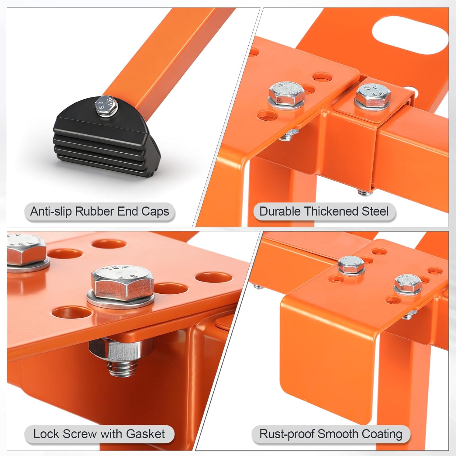 Ladder Stabilizer with Tool Tray & Hook, Heavy Duty Steel Extension Ladder Stabilizer for Roof Gutter/Wall, Stable Ladder Standoff with Wing Span and Non-Slip Rubber Feet, Ladder Accessories