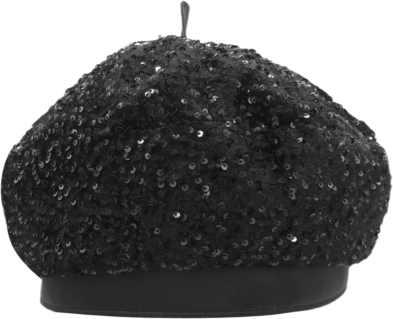 Women Bling Sequins Glitter French Beret Hat Lady Girls Sparkle Artist Beanie Cap Headwear for Dance Party Festival
