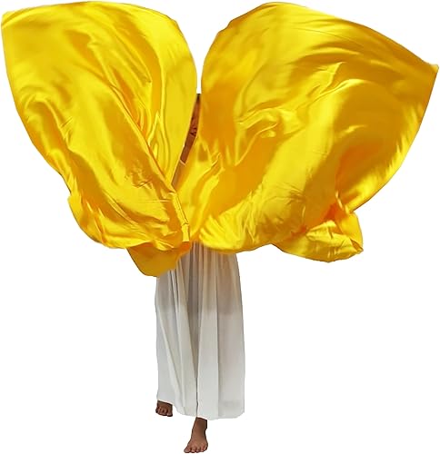 Wuchieal Banderas rectangulares de adoración de 51 x 45 pulgadas, banderas de alabanza con varillas escalables, 1 par (dorado)