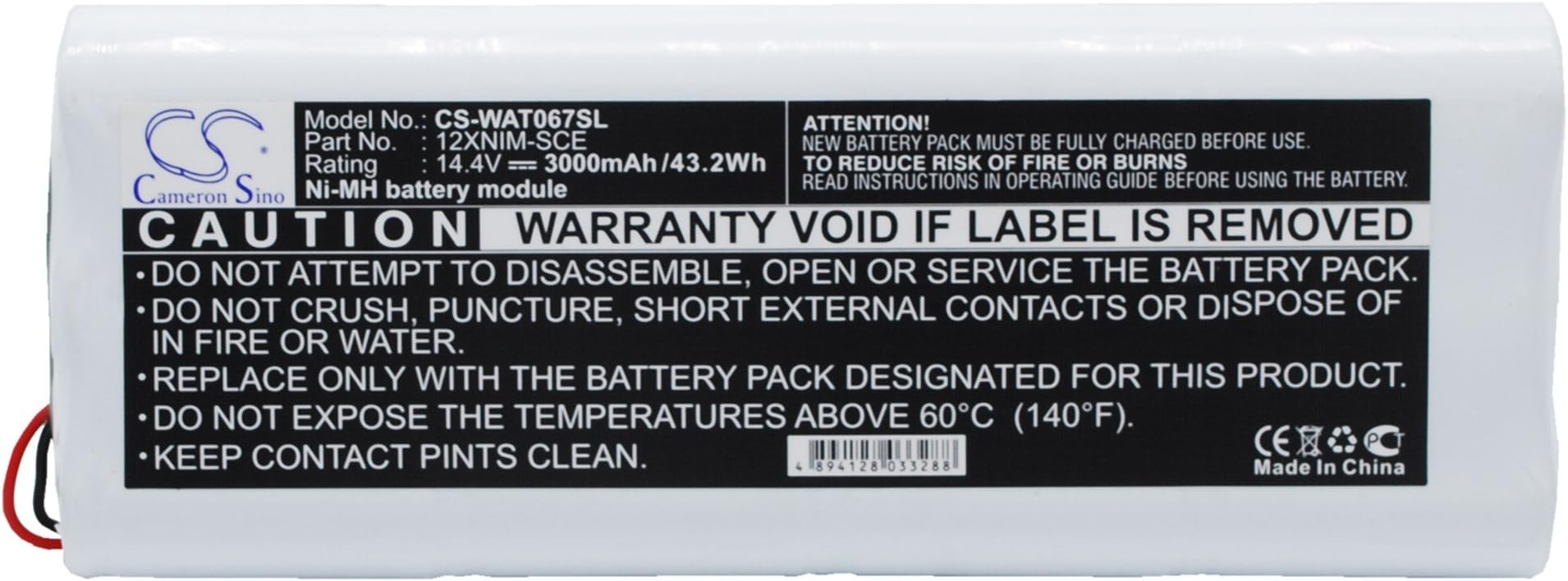 Batteria per Wavetek 4010-00-0067, 14.4V, 3000mAh, Ni-MH
