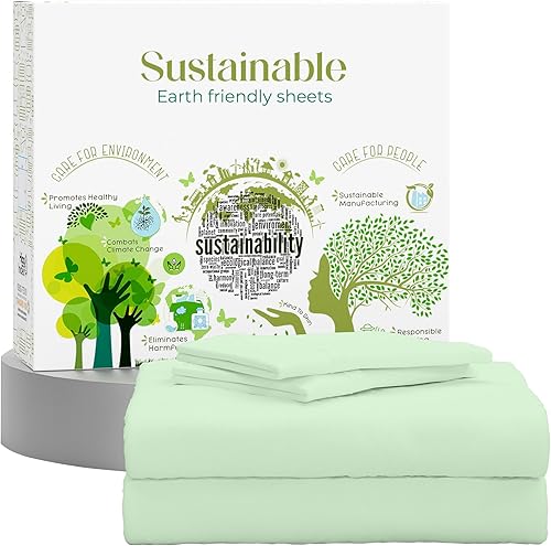 SUPREME ELEGANCE Juego de sábanas tamaño King  Juego de sábanas de percal de 100 % algodón natural Oeko-tex, fabricado en verde sostenible, sábana