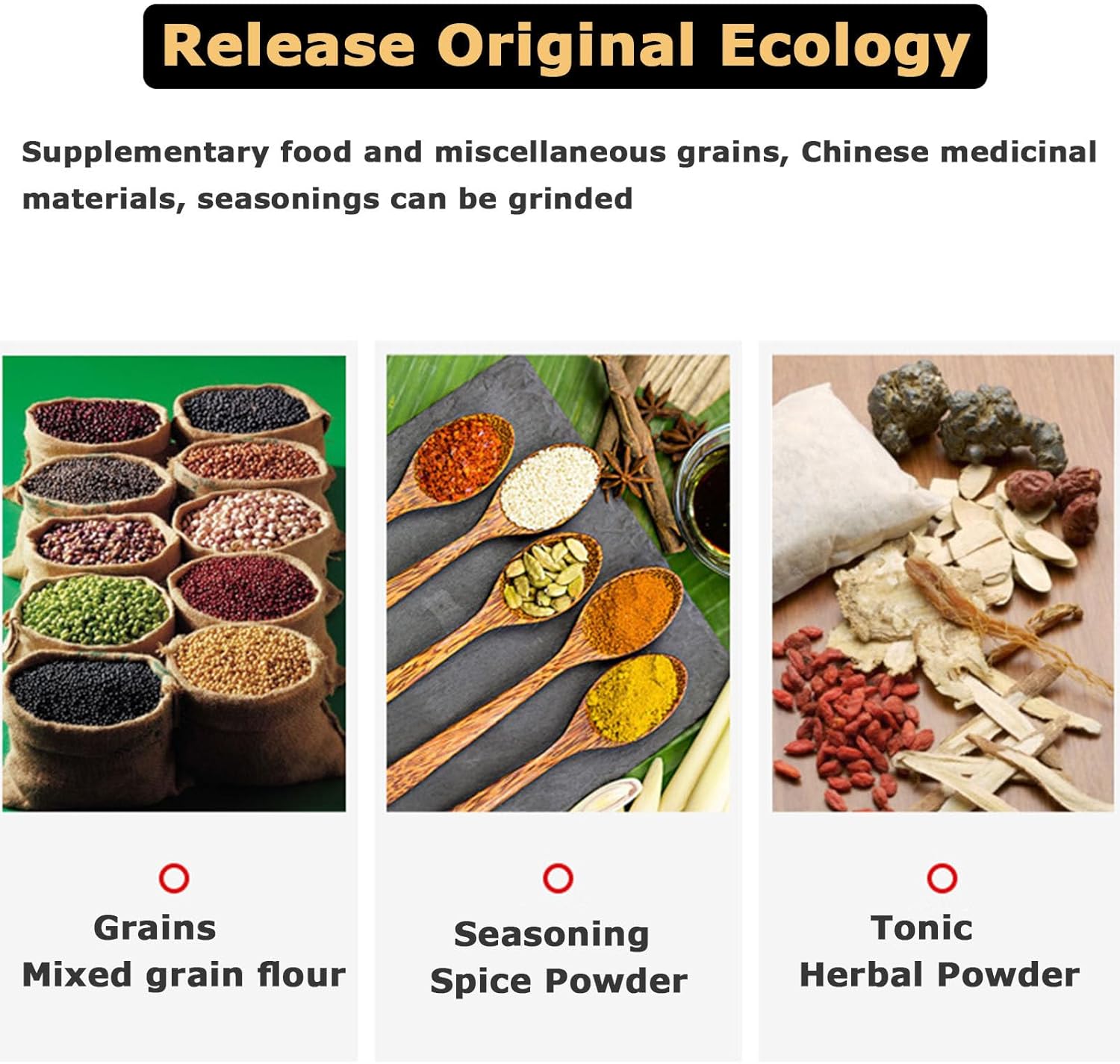 Commercial Machine,Electric Grain Grinder 2500g, High Speed Spice Herb Grinder Mill Pulverizer with 6 Blades, Stainless Steel Powder Machine for Dry Spices Grains Coffee S(