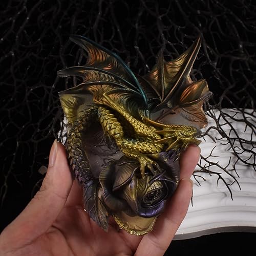 Miniatura 3 de Molde grande de dragón de rosa, molde de vela de dragón de cráneo, molde de dragón de mosca gruesa, molde de resina de dinosaurio, moldes de