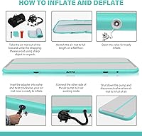 Vista 5 de IBATMS Colchoneta de Volteretas Aéreas Tumble Track, Colchoneta de Aire Inflable de Gimnasia de 4/8 pulgadas para Uso