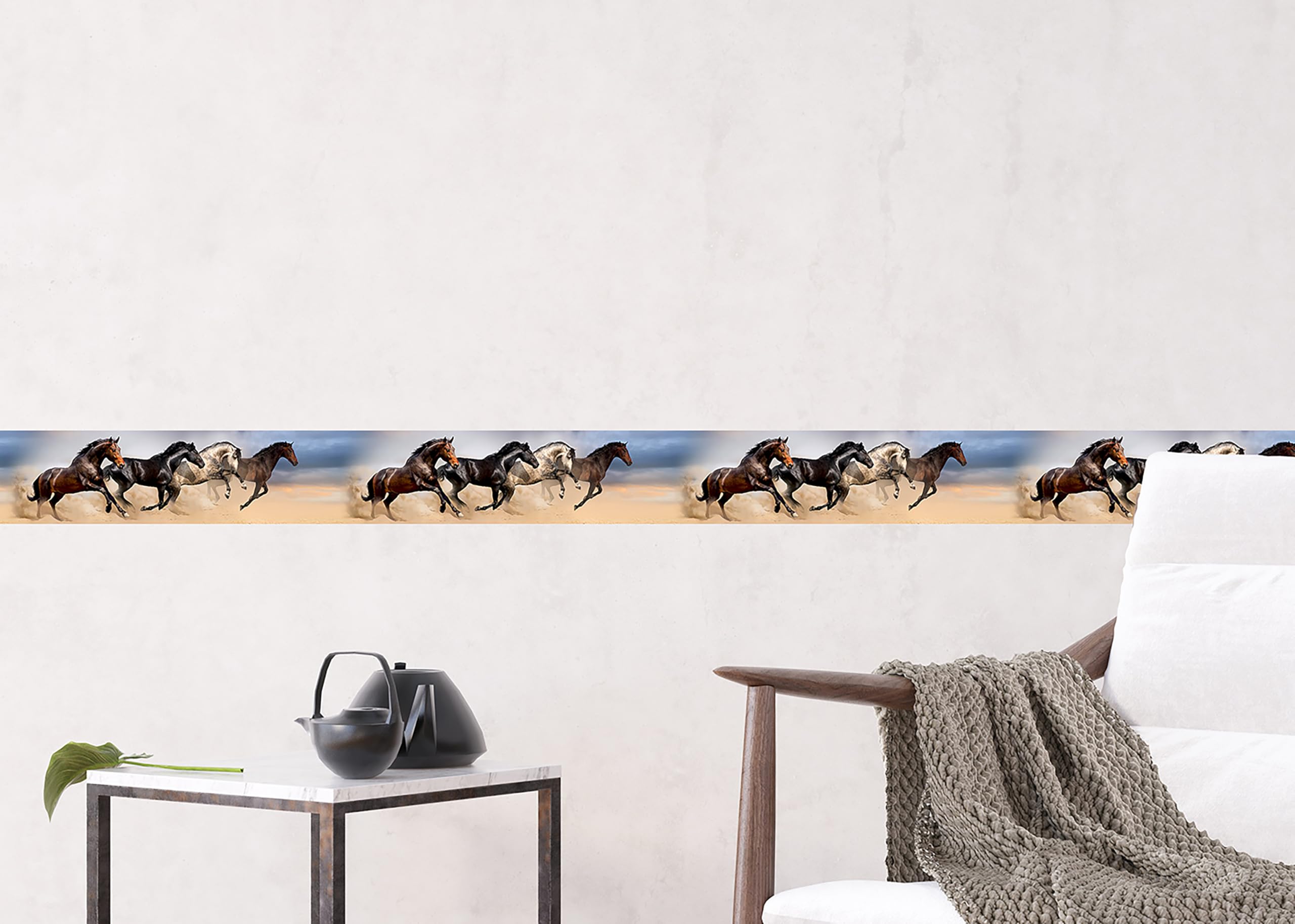Sticker Mural Frise Autocollante Chevaux AG Design 0,14 x 5 m