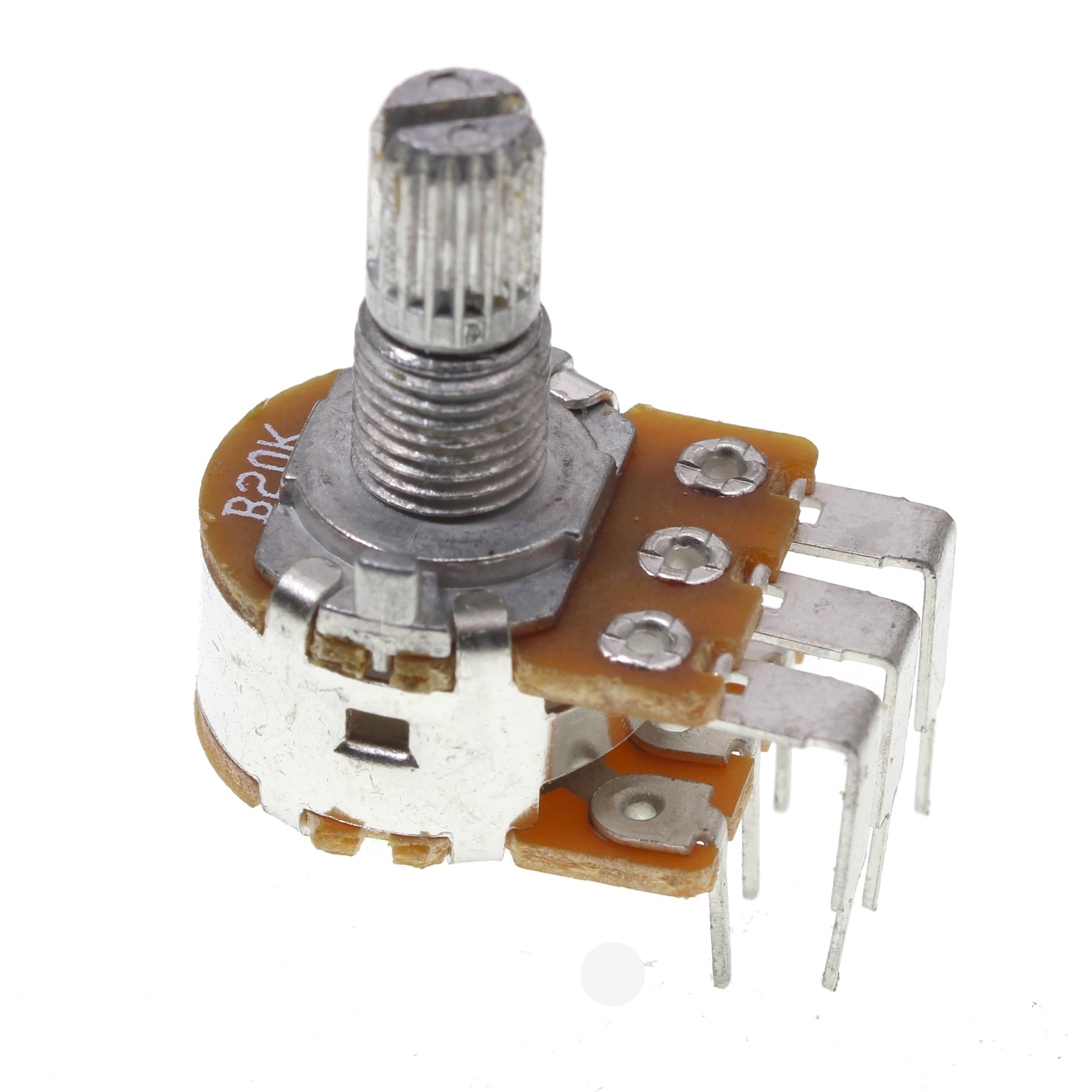 (Pack of 10) WH148 Vertical Dual Gang Outward Bending 6 Pins Potentiometer B20K 20K Ohm Variable Resistors 15mm knurled Shaft Aluminum Alloy Knob Caps - Image 2