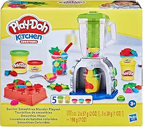 Play-Doh, Massinha de Modelar Infantil, Smoothies Coloridos - Conjunto de Brinquedo com Liquidificador de Brinquedo, Acessórios e 5 Potes - A partir de 3 Anos