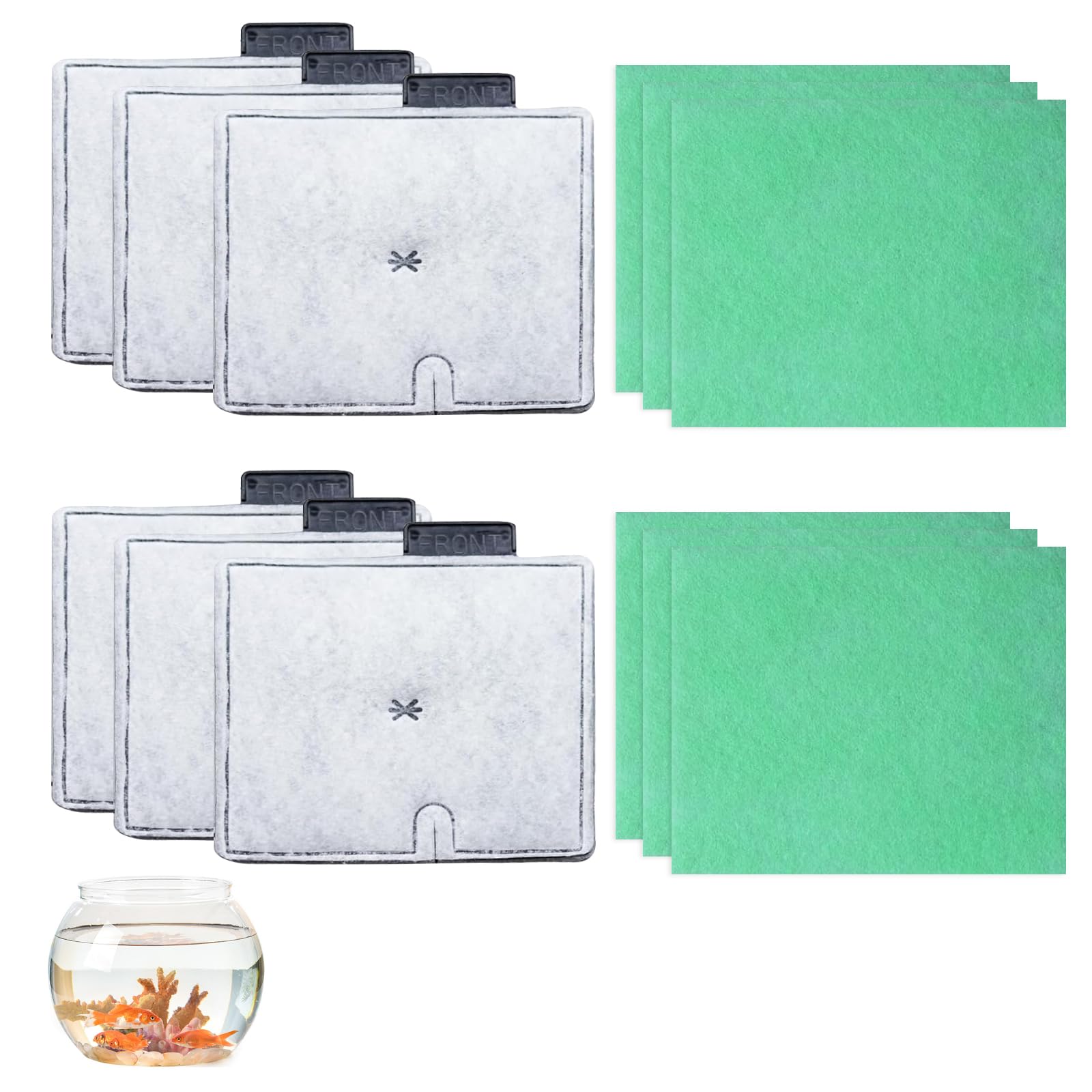 GMHLLES 6 Pcs Filter Cartridges with 6 Pads，Fish Tank Filter Compatible with Interpet CF1 Filters