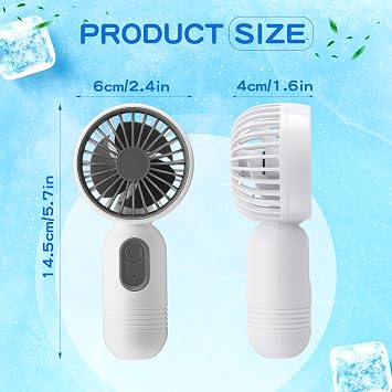 Rossesay 12 Pack Mini Portable Handheld Fan Bulk for Travel 3 Speeds, Rechargeable USB Battery Operated, Small Personal Eyelash Fans for Women Men Indoor Outdoor(White,Classic Style)