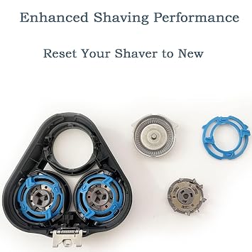 SH50 Replacement Heads Whole Head Part Compatible with Phillip Shaver Series 5000 (S5), S5, PT8xx, PT7xx, 3 Count SH50 Replacement Blades for Series 5000 Razors