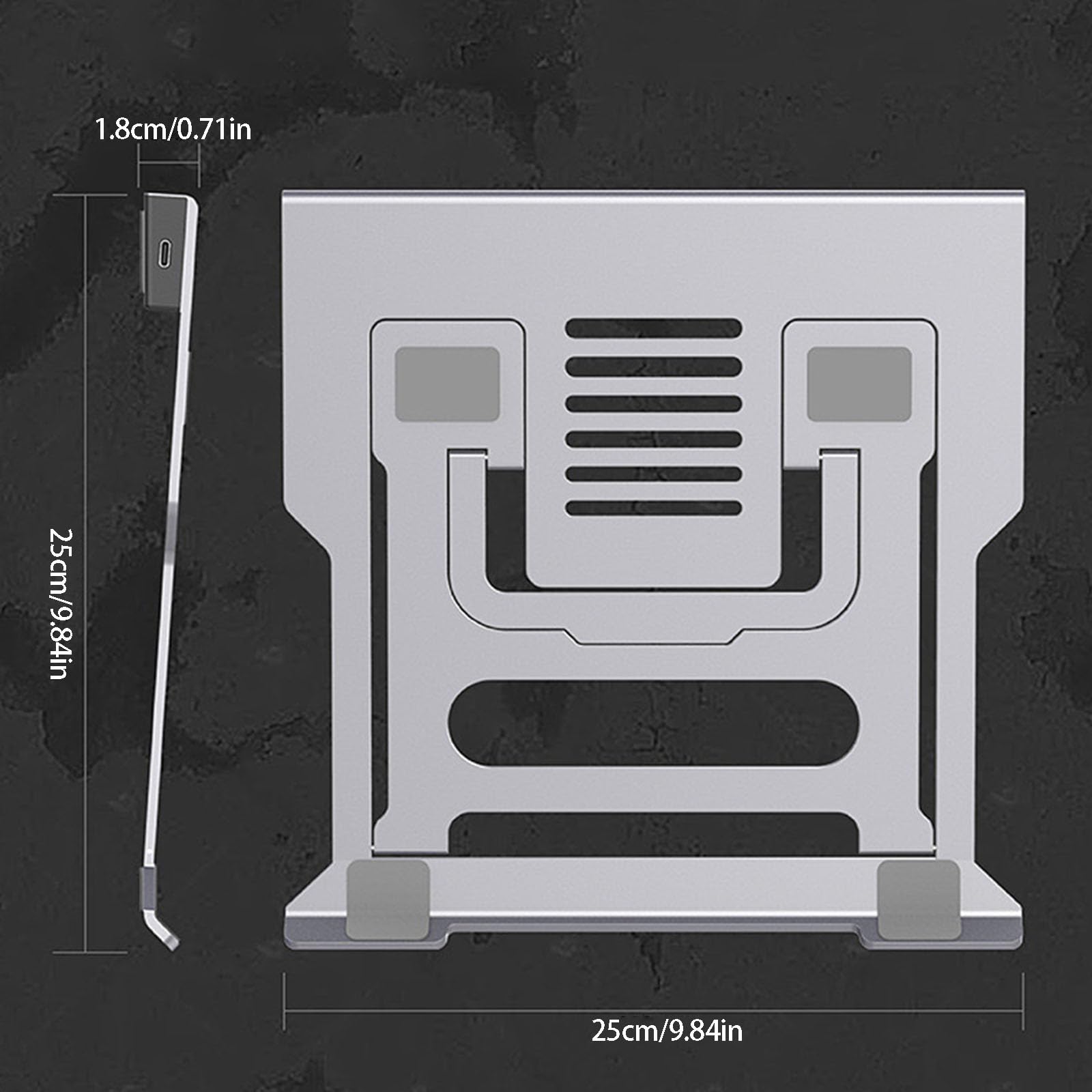 Soporte ergonómico para portátil con estaciones de acoplamiento integradas y 6 ajustes de altura para un cómodo soporte de aluminio plegable con puertos USB Ethernet HDTV para uso