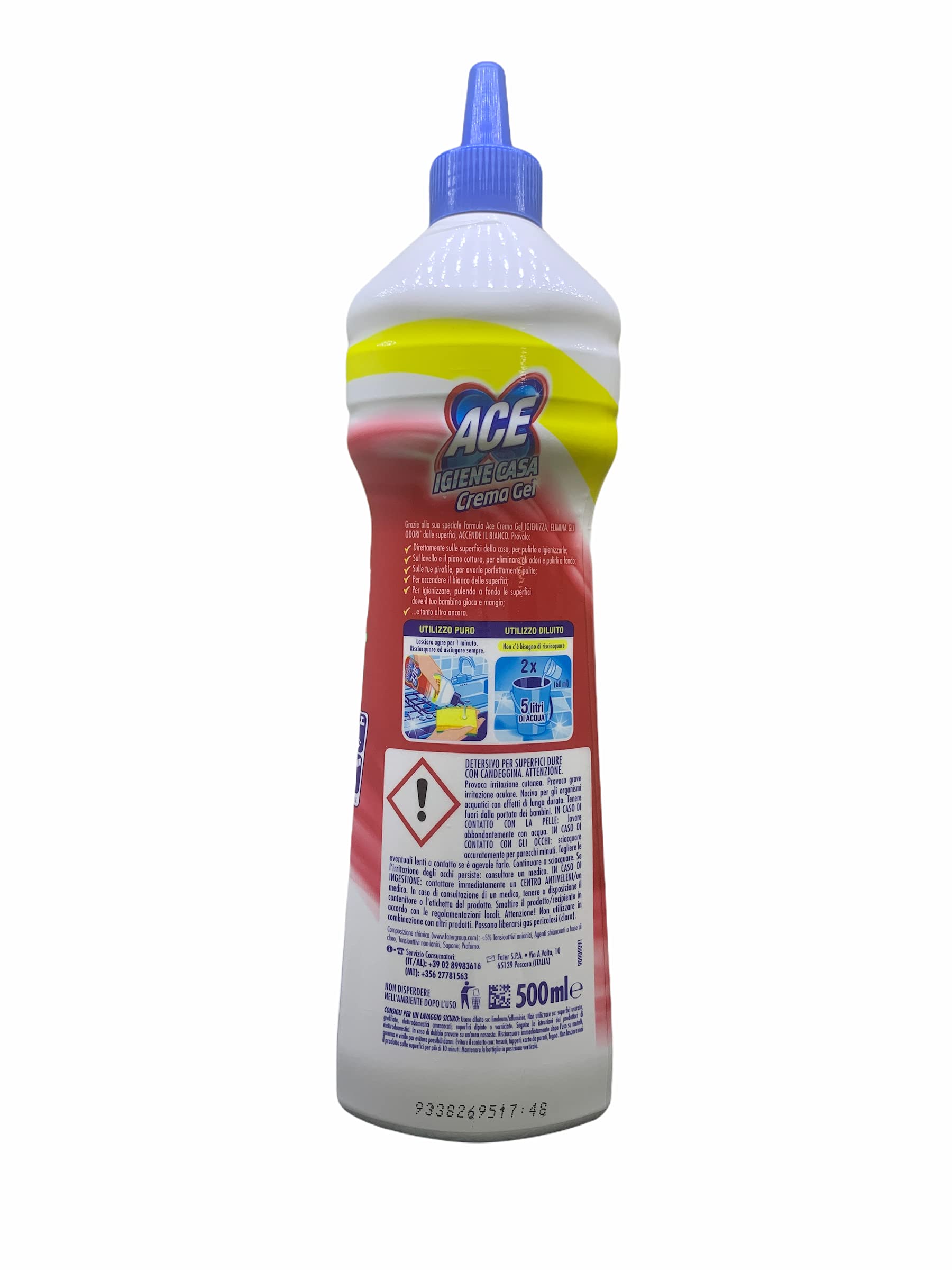 15 x ACE Hygiene Zuhause Gel-Creme mit Bleichmittel 500 Ml