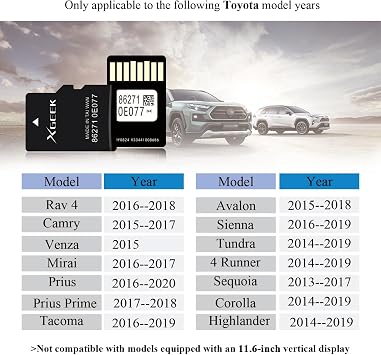 XGEEK 2026 Latest Navigation SD Card Part#86271-0E077 GPS Map Update | Compatible with Toyota Tacoma,Highlander, RAV4,Tundra,4Runner,Sienna,Prius;Preloaded US & CA Offline GPS Maps