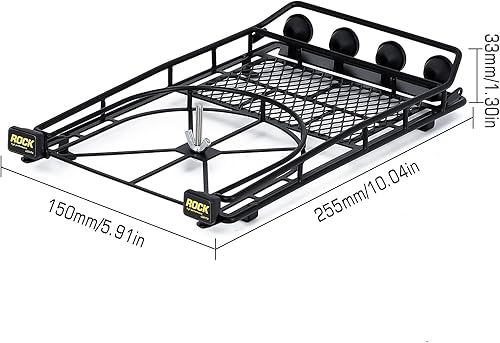 Miniatura 3 de INJORA RC Equipaje Metal Techo Rack con Sonrisa Cara Luces para 110 RC Crawler Car Upgrade Parts Axial SCX10 II 90046 TRX4