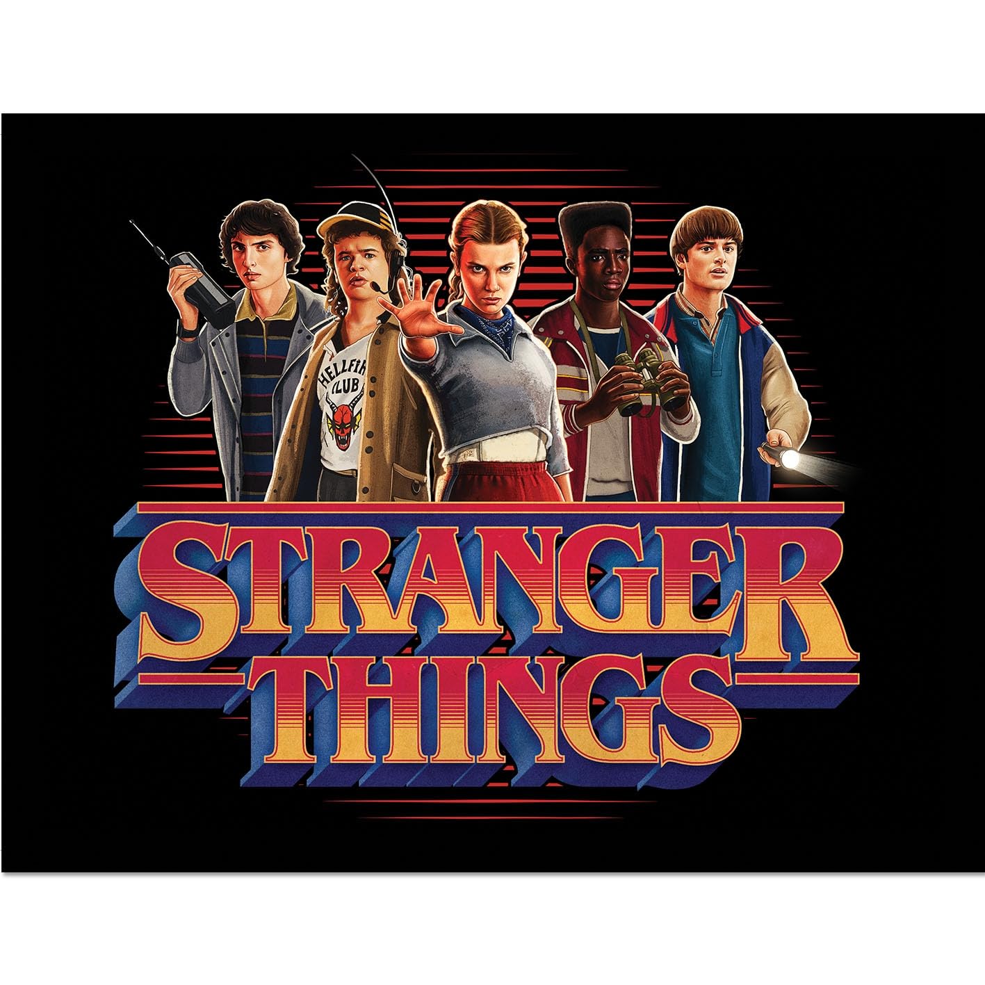 Pyramid International Stranger Things 5 (Friends) Collector Print 30cm X 40cm Framed Collector Print, Official Licensed Netflix Wall Art Poster, Ready To Hang, One Size