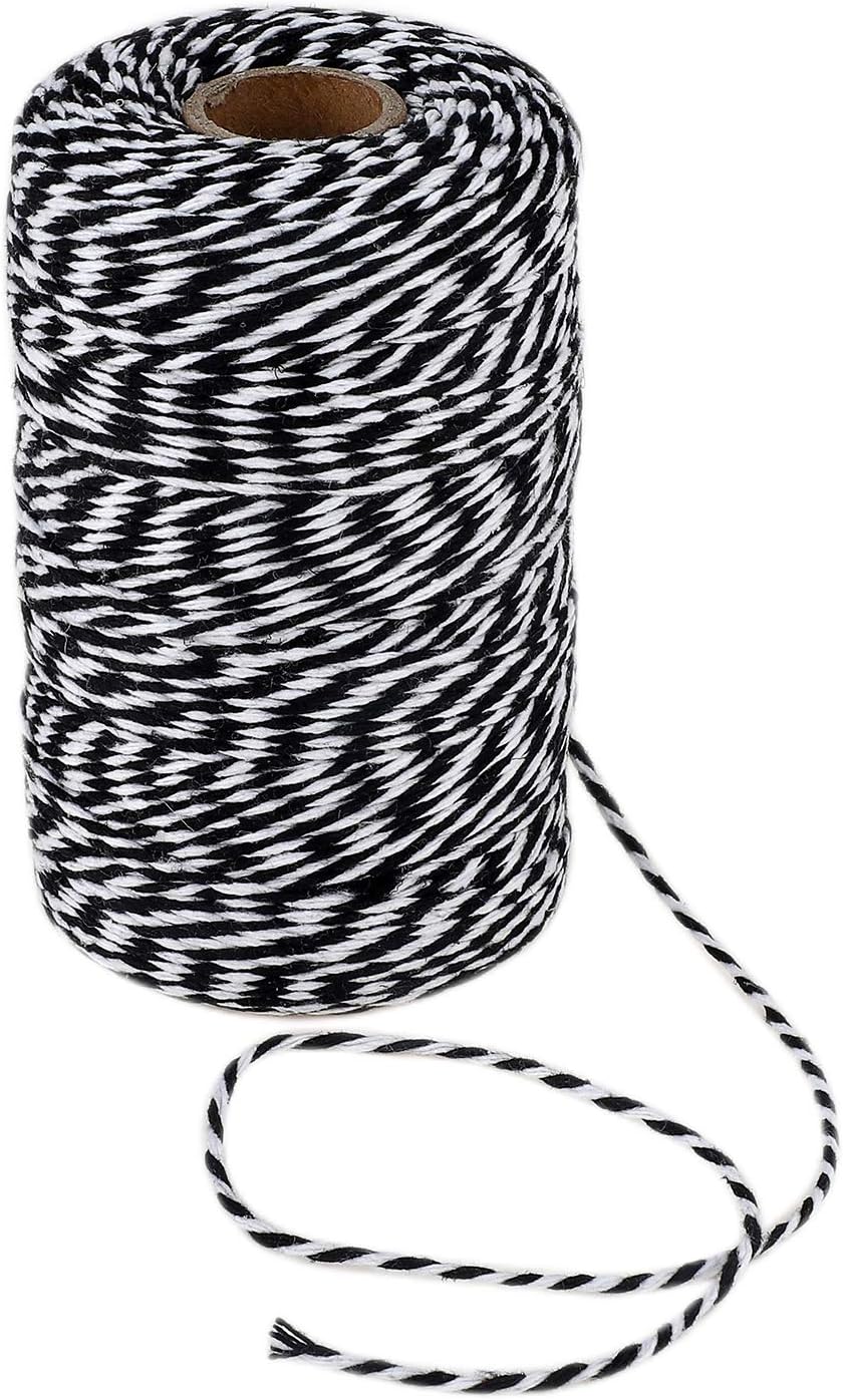 656 Feet Black and White Twine,200m Cotton Bakers Twine,Christmas Gift