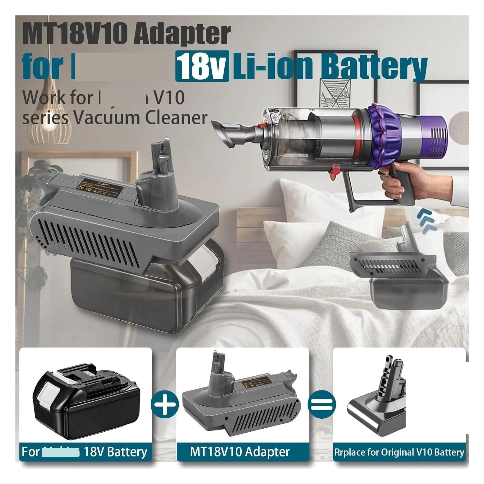 マキタ仕様 dyson SV10 マキタバッテリー変換 アダプター付き 職人仕様 Amazon.co.jp: V10 バッテリーアダプター、マキタ対応、18V