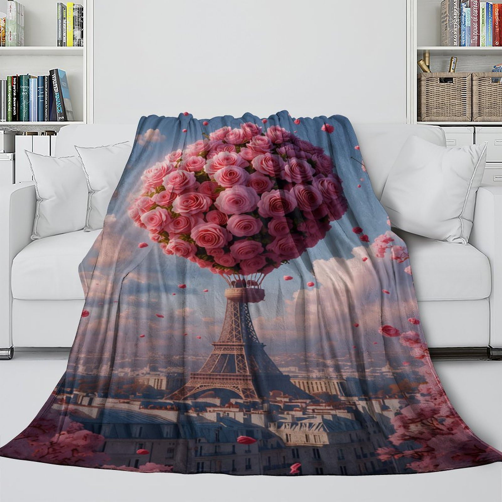 3D Druck Blumenbaum Decke Mikrofaser Wohndeko Romantische Landschaft Überwurfdecke Sofa Erwachsene 80×90(200x230cm)