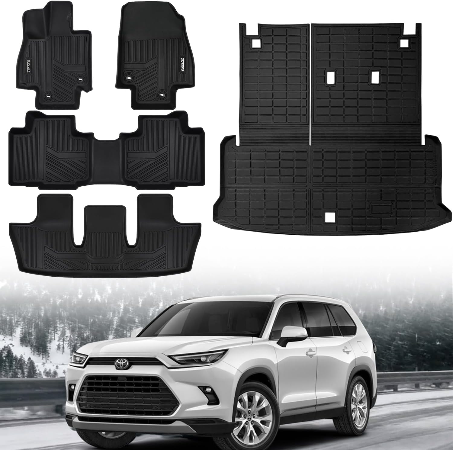 Floor Mats Cargo Mat for Grand Highlander 7 Seater (Include Hybrid